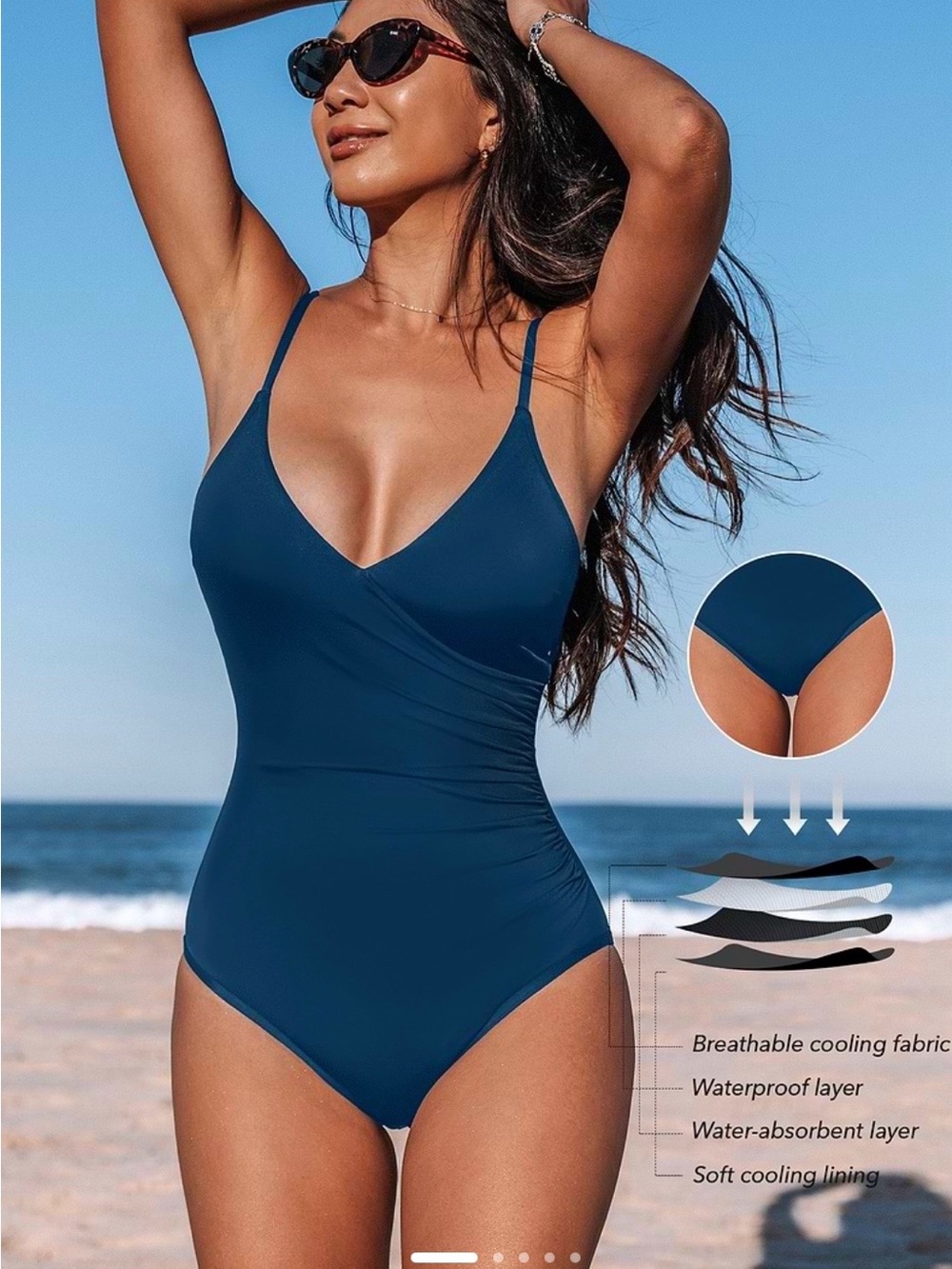 CUPSHE -One-Piece V-Neck Swimsuit - Women's Swim
